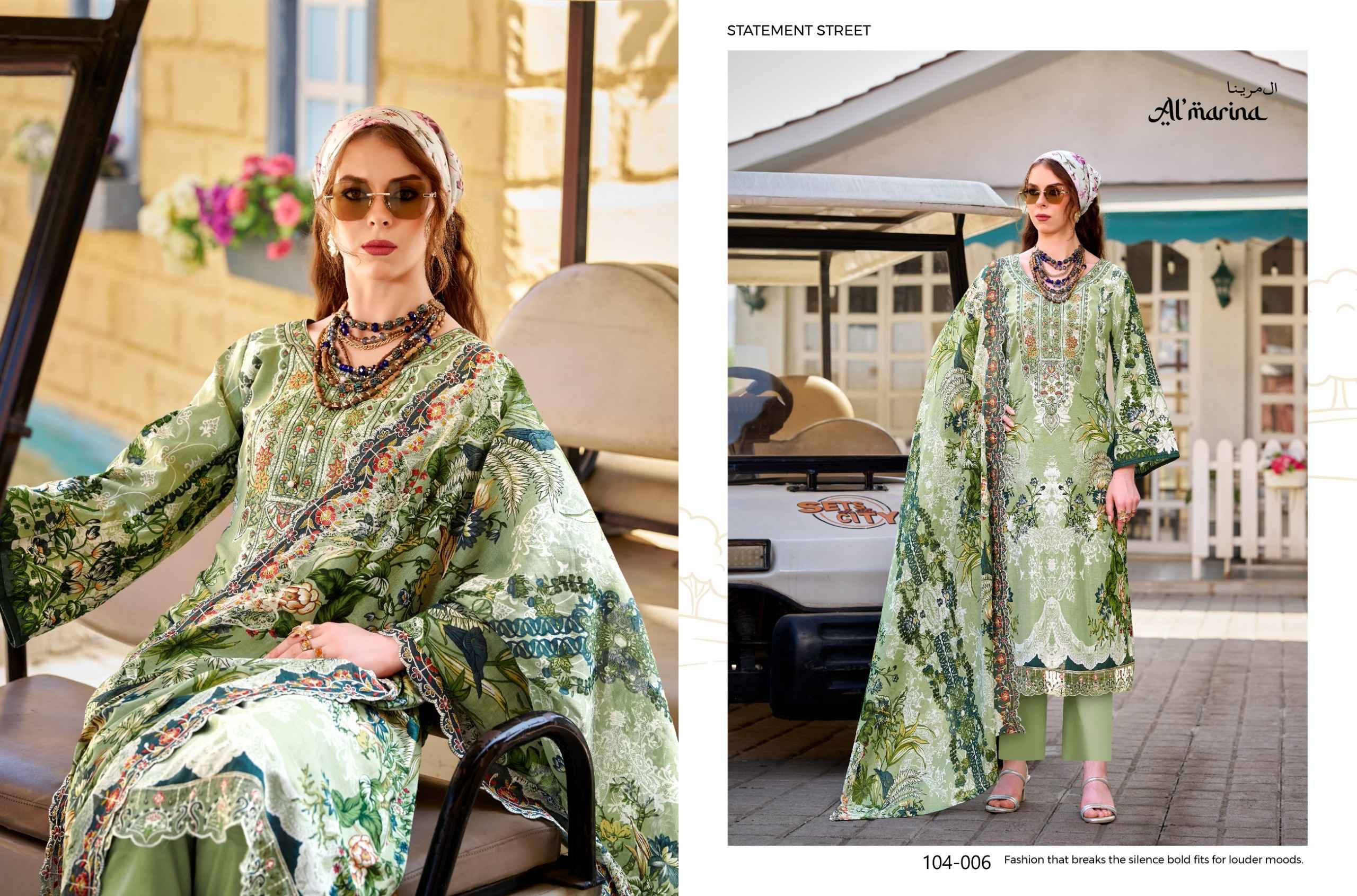 INAYAT VOL 2 104 Series By ALMARINA Pakistani Stylish Beautiful Colourful Printed & Embroidered Party Wear & Occasional Wear Pure cotton Dresses At Wholesale Price